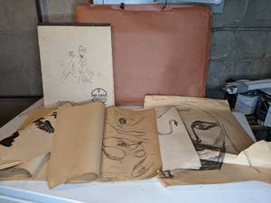 lot 654 image: Sketch Pads with Charcoal Sketches