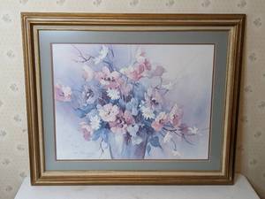 lot 166 image: Signed, Numbered 7 Framed Barbara Mock print Summer Splendor