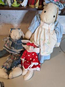lot 69 image: Country Style Plush Rabbits (3)