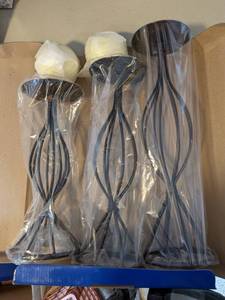 lot 80 image: Trio of Metal Candle Holders