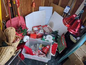 lot 425 image: Christmas Decor Lights, Garlands, Bells, More