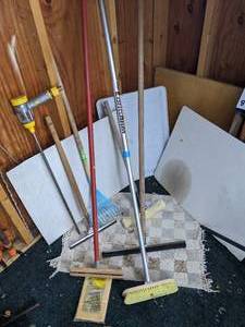 lot 432 image: Brooms, Rakes, Etc.