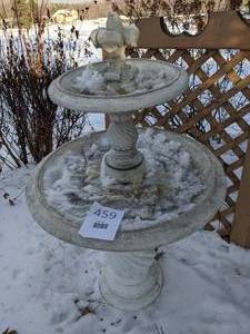 lot 459 image: 2 Tier Concrete Bird Bath