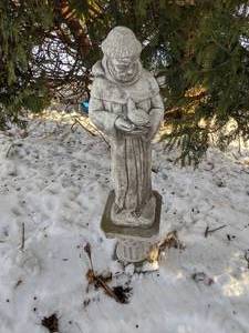 lot 460 image: Monk with Birds Statue