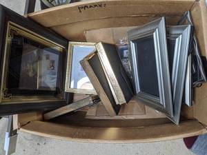 lot 708 image: Box Filled with Picture Frames