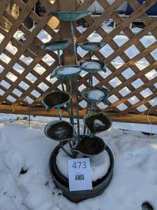 lot 473 image: Tiered Metal Rain CatcherBird Bath