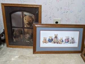 lot 714 image: Two Framed Bear Art Prints