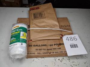 lot 486 image: Plastic Drop Cloth and Heavy Duty Menards Bags
