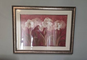 lot 324 image: Large Framed Danhui Nai Floral Print