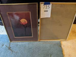 lot 715 image: Matching Picture Frames, One with Print