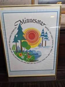 lot 719 image: Framed Minnesota-Themed Wall Art