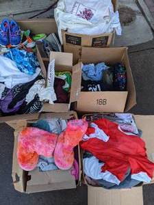 lot 380 image: Six Boxes of Clothing & Shoes