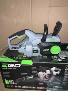 lot 27 image: EGO 14 in. 56V Lithium-Ion Cordless Electric Chainsaw (TOOL-ONLY) NOT USED SEE PICS