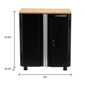 Husky 32.8 in. H x 28 in. W x 18 in. D 2-Door Steel Garage Base Cabinet