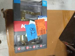 kwikset Polished Brass Privacy BedBath Door Lever Featuring Microban Antimicrobial Technology