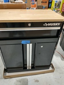 Husky 28 in. W x 33 in. H x 18 in. D 1-Drawer 2-Door Steel Garage Base Cabinet