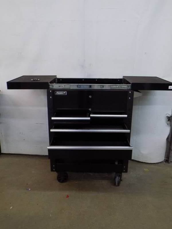 Homak BK06043500 35 in. 4-Drawer Slide Top Cart - Black