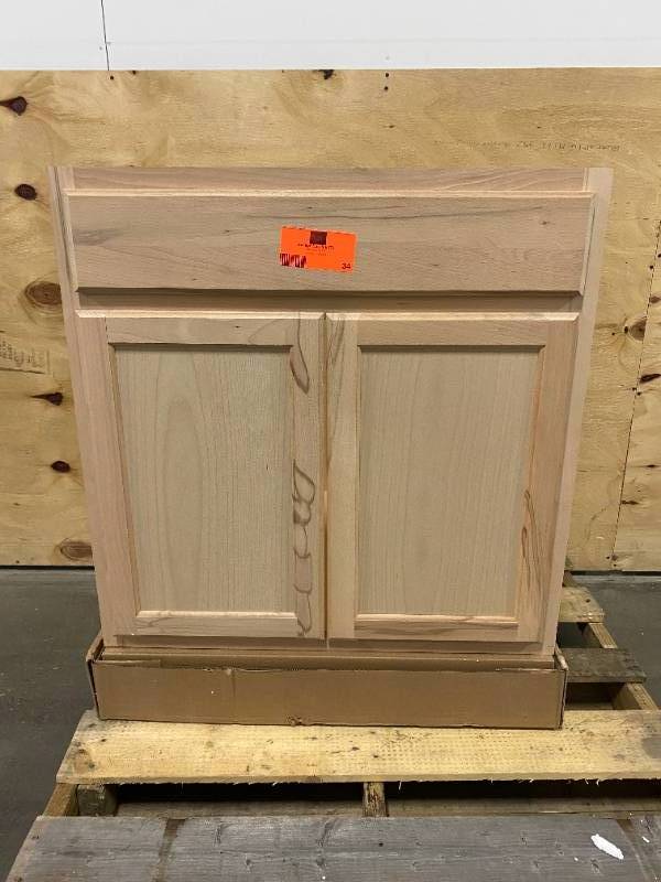 Hampton Assembled 30x34.5x24 in. Sink Base Cabinet in Unfinished Beech Hampton Assembled 30x34.5x24 in. Sink Base Cabinet in Unfinished Beech