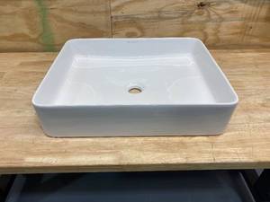 SWISS MADISON Concorde Rectangle Ceramic Vessel Sink in White