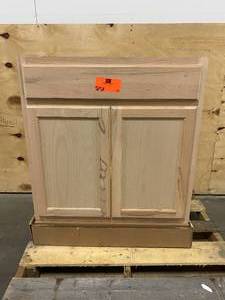 HAMPTON BAY Hampton Assembled 30x34.5x24 in. Sink Base Cabinet in Unfinished Beech