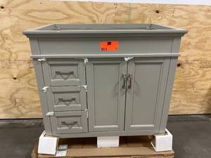 HOME DECORATORS COLLECTION Ashburn 36 in. W x 21.75 in. D Vanity Cabinet in Grey