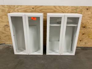 HAMPTON BAY Lot of 2-  Designer Series Melvern Assembled 30x42x12 in. Wall Kitchen Cabinets with Glass Doors in White