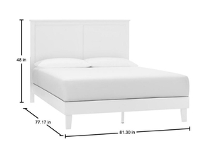 STYLEWELL Granbury White Wood King Panel Bed (77.17 in. W x 48 in. H) Frame Only