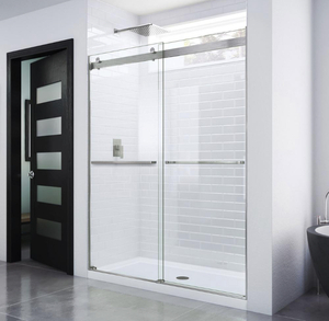 DREAMLINE Essence 56 to 60 in. x 76 in. Semi-Frameless Sliding Shower Door in Brushed Nickel