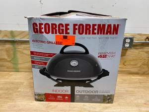 GEORGE FOREMAN IO Electric Grill in Gun Metal with Temperature Gauge