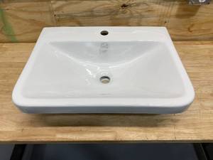 LUXIER Rectangular 24 in. Drop-In Ceramic Bathroom Sink in White