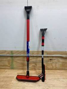 GREASE MONKEY Extendable Snow Brush with Ice Scraper with SUNCAST Telescoping Snow Sweeper