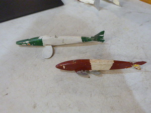 lot 33 image: 2 Old Wooden Fishing Decoys