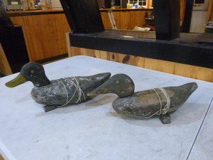 lot 35 image: 2 Old Wooden Duck Decoys