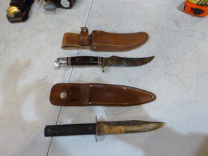 lot 56 image: 2 Hunting Knives with Sheathes