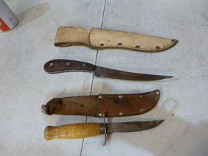 lot 57 image: 2 Hunting Knives with Sheathes