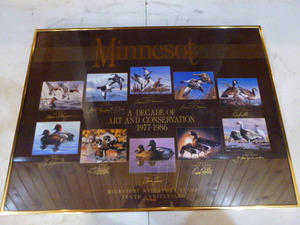 lot 98 image: Minnesota Migratory Waterfowl Stamp Tenth Anniversary Wall Hanging