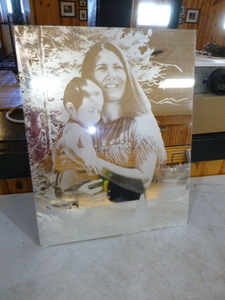 lot 102 image: Native American Woman with Child Etched Mirror