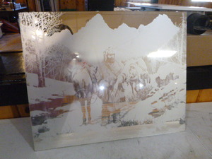 lot 103 image: Mountain Man Etched Mirror