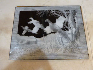 lot 109 image: Pheasants Reversed Etching