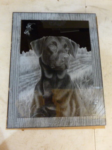 lot 112 image: Black Labrador Reversed Etching