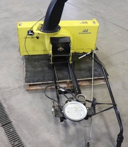 lot 1 image: John Deere Series 44 Snow Blower, Bracket, Chains & Weights