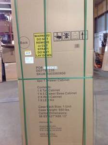 Husky Heavy Duty Welded 92 in. W x 81 in. H x 24 in. D Steel Garage Cabinet Set in Black (4-Piece) not used