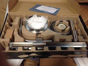 Nebia 1-Spray 8 in. Dual Shower Head and Handheld Shower Head with Magnetic Dock in Spot Resist Brushed Nickel OPEN BOX COMPLETE SEE PICS
