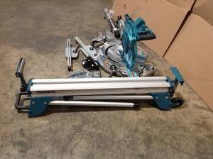 MAKITA 15 Amp 12 in. Dual-Bevel Sliding Compound Miter Saw with Laser & Compact Folding Miter Saw Stand SEE PICS