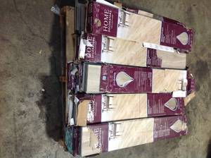 lot 4 image: Pallet with 17 cases of Home Decorators Almond Truffle Maple 7 in. x 42 in. Rigid Core Luxury Vinyl Plank Flooring (20.8 sq. ft.  case)