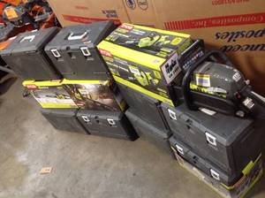 lot 35 image: Pallet with assorted Ryobi Chain Saws various models and conditions open box see pictures