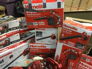 Pallet with Homelite  Gas Leaf Blowers&nbspvarious models and conditions customer returns some used some not used see pictures
