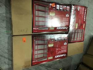 Lot of 3 Husky 48 in 5 Shelf Storage Units  see pictures