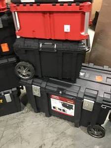Pallet with assorted Tool Boxes and storage containers see pictures