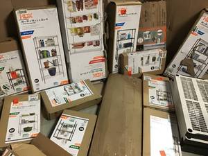Pallet with assorted shelving units various models and conditions see pictures
